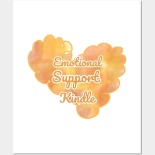 Emotional Support Kindle Yellow - Text On Fluff Heart Posters and Art